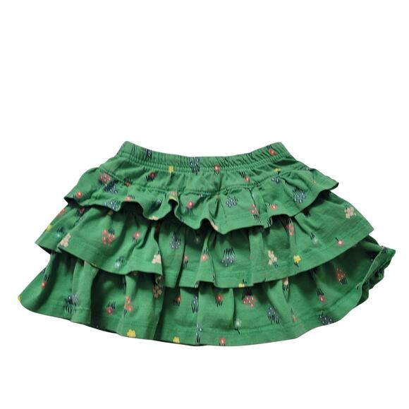 Hanna Andersson Size 5 Three Tiers Scooter Skirt Skort Floral Print Green - Picture 1 of 6